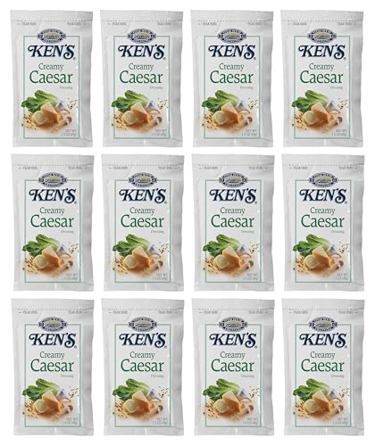 Ken's Steak House Creamy Caesar Dressing 1.5 oz Pouch | Gluten-Free | Made In America | 12 Pack Ken's