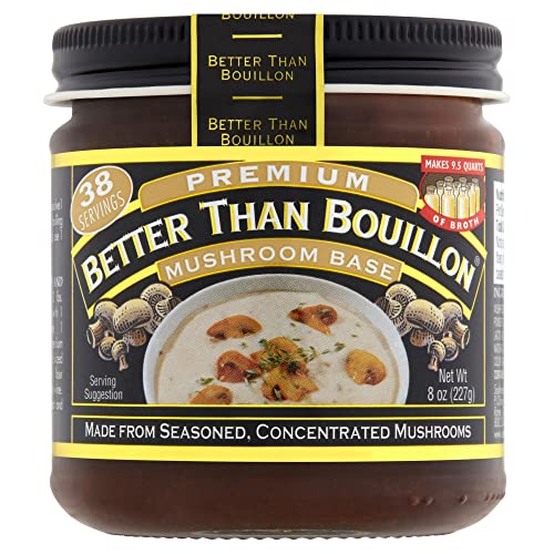 Better Than Bouillon Premium Mushroom Base, Made from Seasoned & Concentrated Mushrooms, Makes 9.5 Quarts of Broth, 38 Servings, 8 OZ (Pack of 1) Better Than Bouillon
