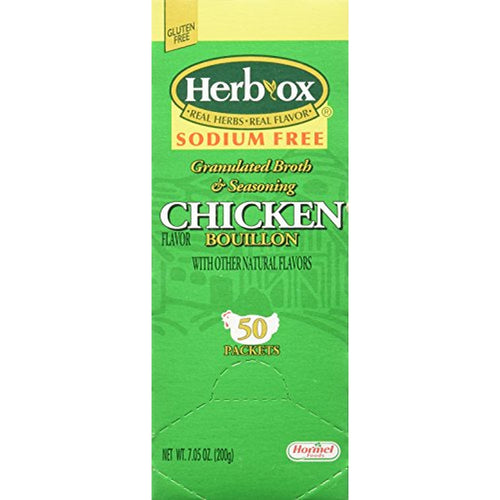 Herb-Ox Chicken Bouillon Packets, Sodium Free, 50 Count