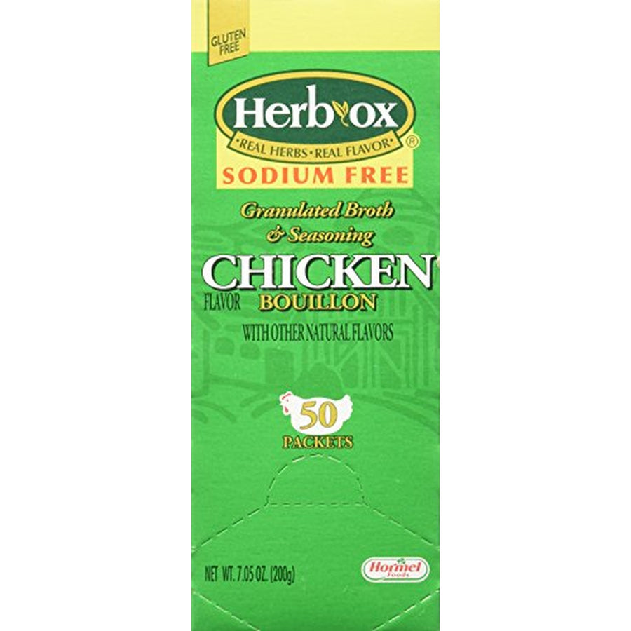 Herb-Ox Chicken Bouillon Packets, Sodium Free, 50 Count