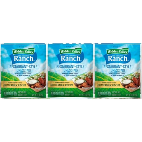 Hidden Valley Buttermilk Ranch Dressing & Seasoning Mix, 3 Pack