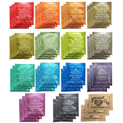 Harney & Sons Assorted Tea Sampler with Honey Crystals, 42 Count
