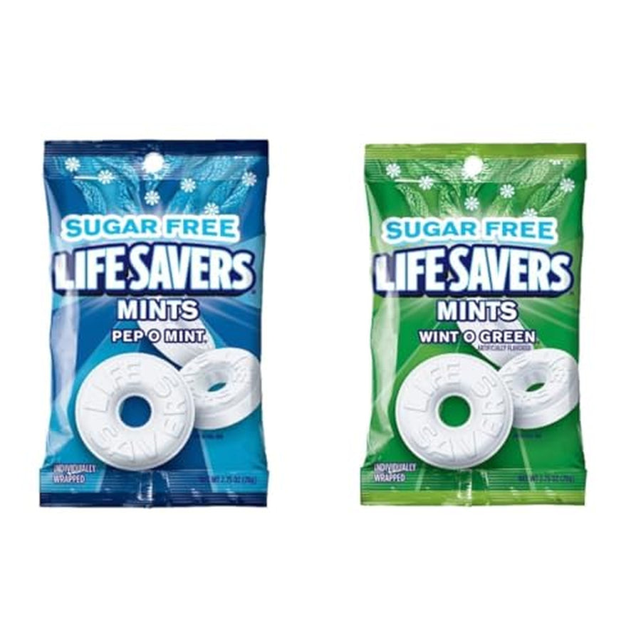 Life Savers Sugar Free Mints Variety, Wint O Green & Pep O Mint, 2 Bags