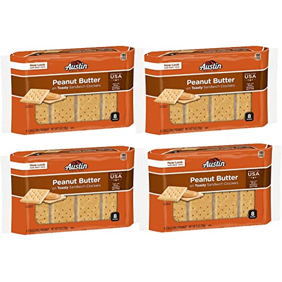 Austin Toasty Crackers with Peanut Butter, 8 Count, 4 Pack