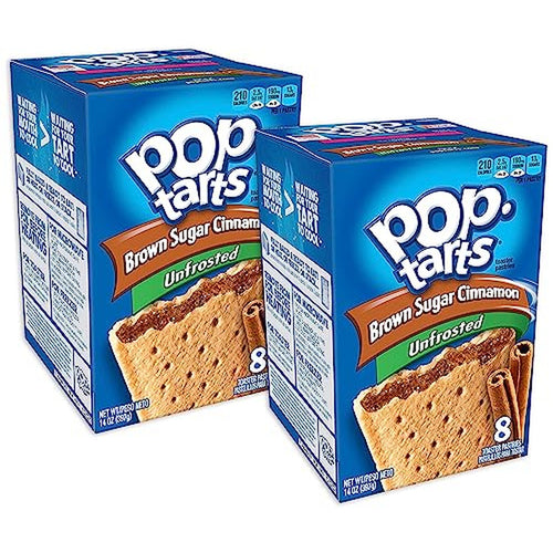Pop-Tarts Unfrosted Brown Sugar Cinnamon, 8 Count, 2 Boxes