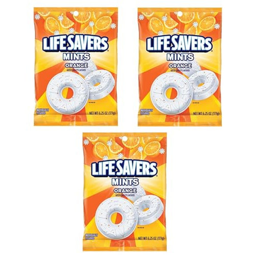 Life Savers Orange Mints, Individually Wrapped, 3 Bags