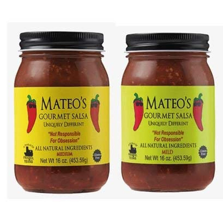 Mateo's Gourmet Salsa Variety Pack, Medium & Mild, 16 oz, 2 Jars