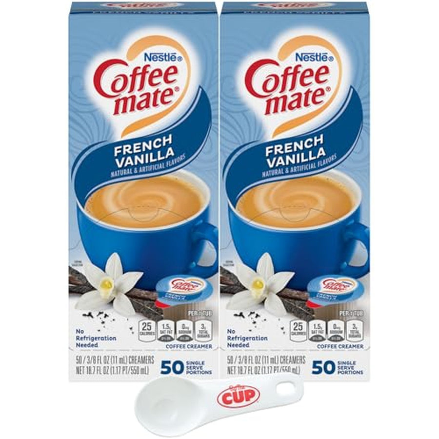Coffee mate Liquid Creamer Singles, French Vanilla, 50 Count, 2 Boxes