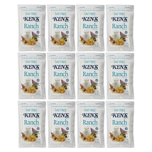 Ken's Steak House Fat Free Ranch Dressing Pouches, 1.5 oz, 12 Pack