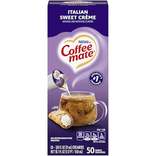 Coffee mate Liquid Creamer Singles, Italian Sweet Creme, 50 Count