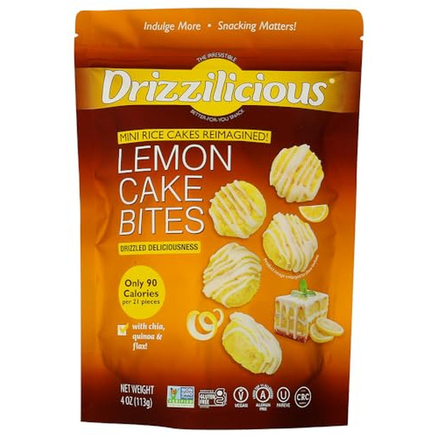 Drizzilicious Mini Rice Cakes, Lemon Cake Bites, 4 oz