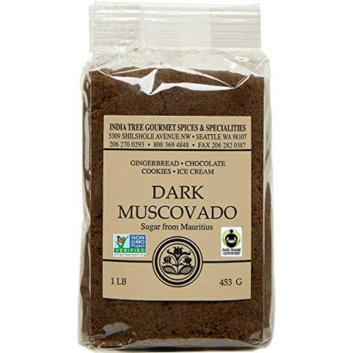 India Tree Dark Muscovado Sugar, Mauritius, 1 lb
