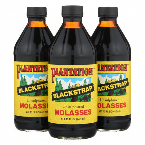 Plantation Blackstrap Molasses, 15 oz Glass Jar, 3 Pack