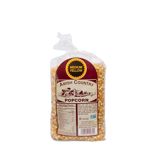 Amish Country Popcorn | 2 lb Bag | Medium Yellow Popcorn Kernels | Old Fashioned, Non-GMO and Gluten Free (Medium Yellow - 2 lb Bag) Amish Country Popcorn