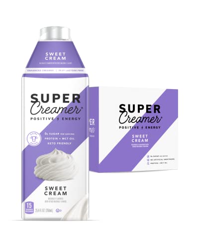 KITU SUPER COFFEE Keto Coffee Creamer | 0g Added Sugar, 2g Protein, 40 Calories [Sweet Cream] 25.4 Fl Oz, 3 Pack SUPER COFFEE