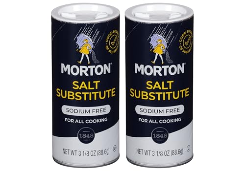 Morton Salt Substitute, Sodium Free, Salt Substitutes with No Sodium, 3.125oz, 2 Pack