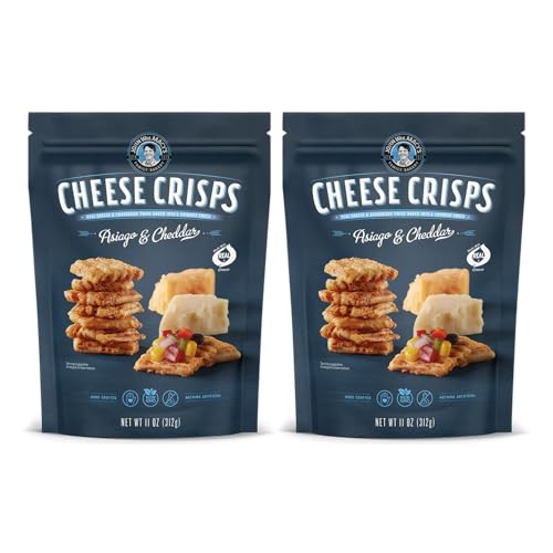 John Wm. Macy - Asiago & Cheddar Cheese Crisps - Hand Crafted, Non GMO, and Nothing Artificial - Made with Real Cheese - 11 oz. Bags - 2 Pack JOHN WM. MACY'S CHEESESTICKS