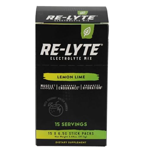 RELYTE Re-Lyte Electrolyte Drink Mix Lemon Lime 15 Servings Packets 3.44 oz. RELYTE