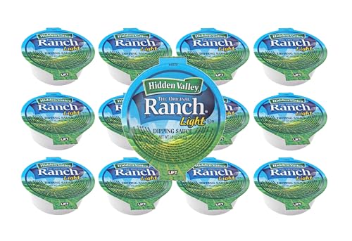 Hidden Valley Light Ranch Dressing 1 oz. Dipping Cup | Kosher | Made In America | 12 Count