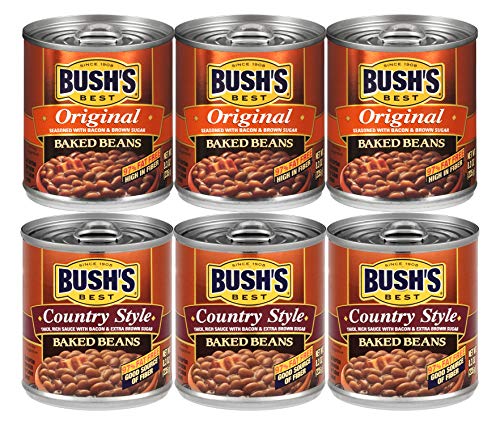 Bush's Best 3 Original Baked Beans, 3 Country Style Baked Beans, 8.3 Oz Variety Pack, 1 CT Bush's Best
