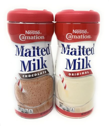 Nestle Carnation Powdered Malted Milk Variety Set - Chocolate & Original - 1 of each flavor Nestle Carnation