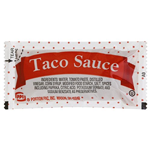 Portion Pack Taco Sauce, 0.32-Ounce Single Serve Packages (Pack of 200) miubaao