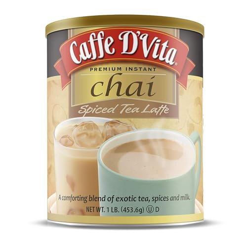 Caffe D'Vita Spiced Chai Latte Mix - Chai Tea Latte Powder Mix - 1 Lb Can