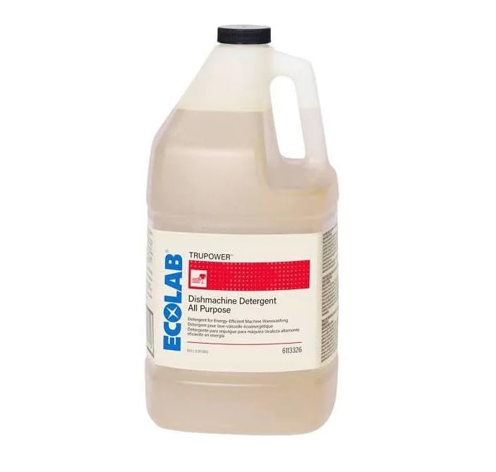 Ecolab Trupower Dishmachine Detergent All Purpose, 1 Gallon, Transparent Ecolab