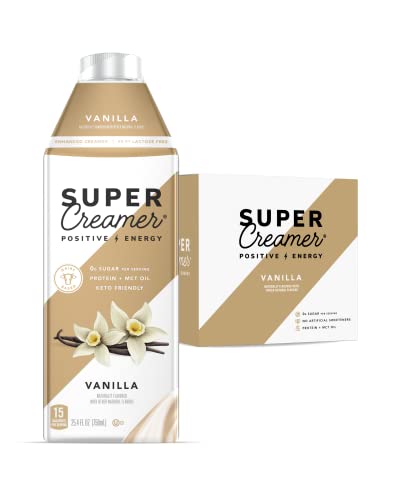 KITU SUPER COFFEE Keto Coffee Creamer | 0g Added Sugar, 2g Protein, 40 Calories [Vanilla] 25.4 Fl Oz, 3 Pack SUPER COFFEE