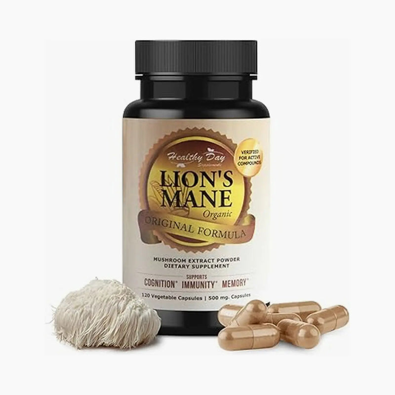 Lion’s Mane Mushroom Capsules – Supports Focus, Memory & Mental Clarity Healthy Day